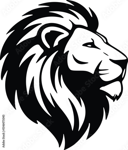 premium black and white lion head vector illustration various angles and styles, fierce lion logo icon majestic animal clip art graphics isolated lion vectors for branding design and print mascot