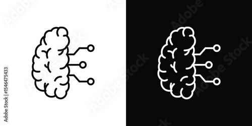 Machine learning icon in black. flat graphic vector icon