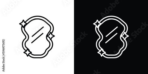 Magic mirror icon in black. flat graphic vector icon