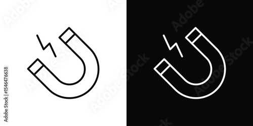 Magnet icon in black. flat graphic vector icon