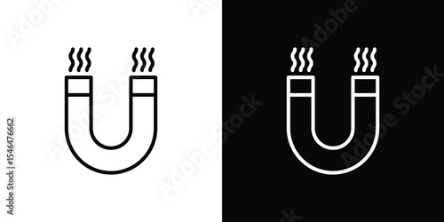 Magnet icon in black. flat graphic vector icon