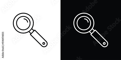 Magnifying glass icon in black. flat graphic vector icon