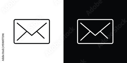 Mail icon in black. flat graphic vector icon