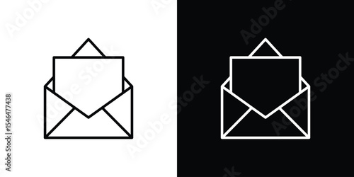 Mail icon in black. flat graphic vector icon