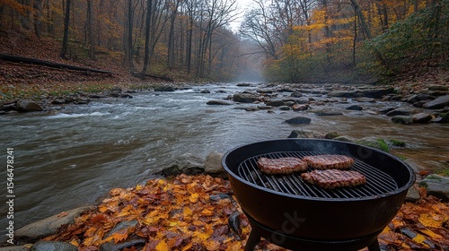 Autumnal riverside barbecue