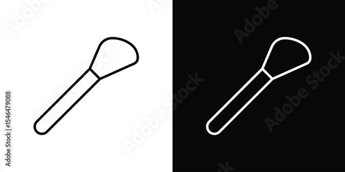 Makeup brush icon in black. flat graphic vector icon