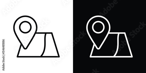 Map icon in black. flat graphic vector icon
