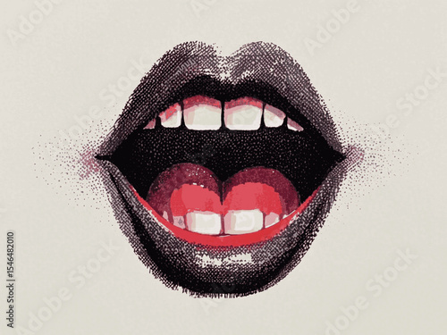Veiled Utterance mouth isolated watercolor vector illustration svg