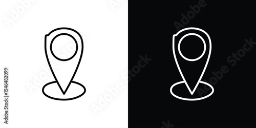 Map marker icon in black. flat graphic vector icon