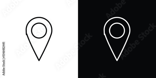Map pointer icon in black. flat graphic vector icon