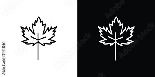 Maple leaf icon in black. flat graphic vector icon