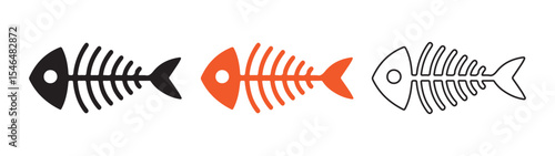 Skeleton of fish vector silhouette