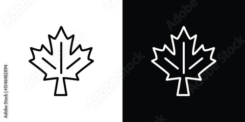 Maple leaf icon in black. flat graphic vector icon
