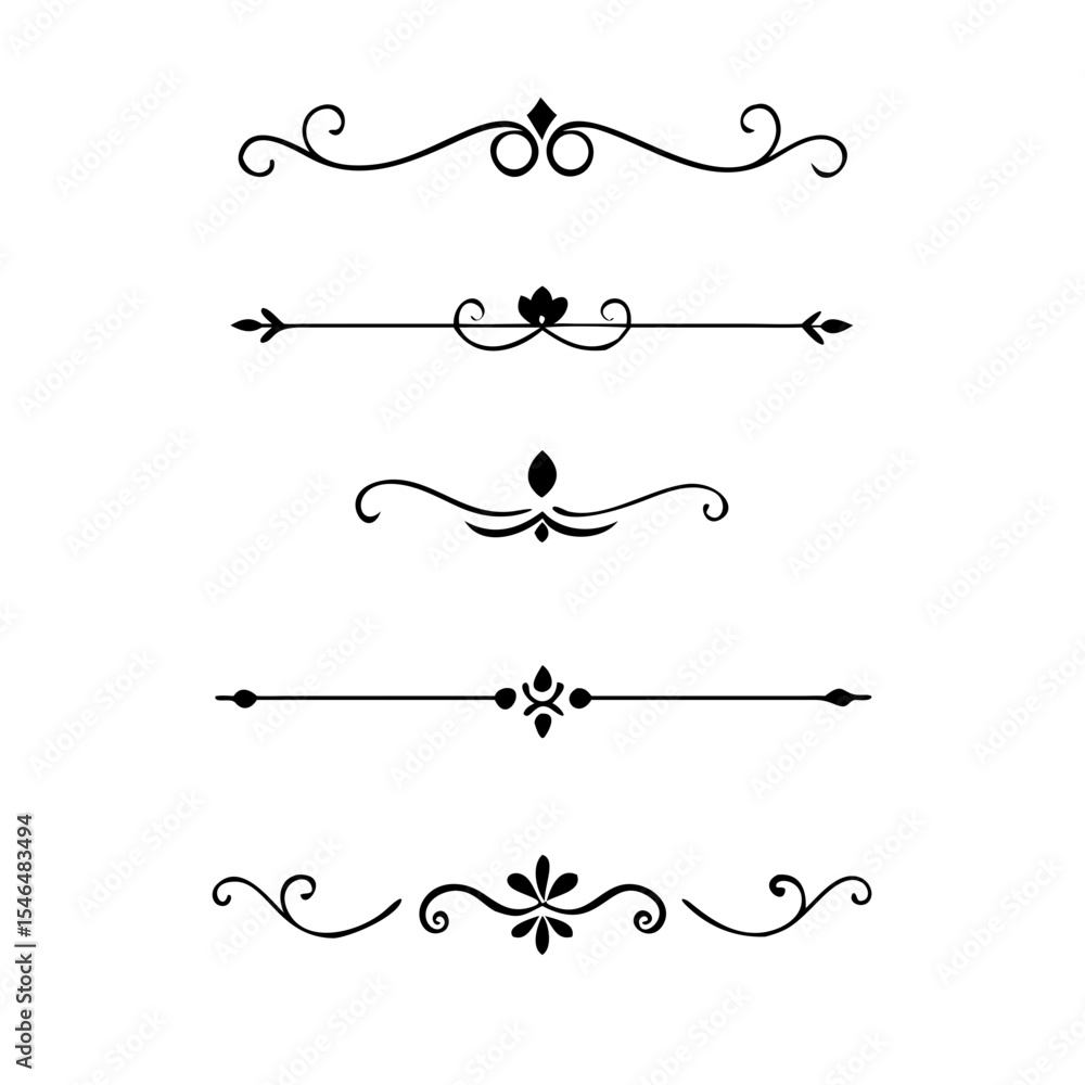 Page Divider And Design Elements. Set of Various Simple Black Divider Design, Assorted Divider Collection Template Vector. Collection of floral dividers elements mega decoration for Calligraphy.
Page Divider And Design Elements. Set of Various Simple Black Divider Design, Assorted Divider Collection Template Vector. Collection of floral dividers elements mega decoration for Calligraphy.
