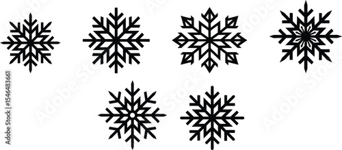Wallpaper Mural  Snowflake, Ice Flakes logo set vector illustration Torontodigital.ca
