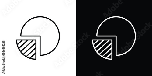 Market share icon in black. flat graphic vector icon