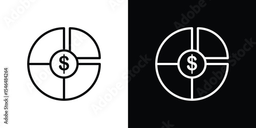 Market share icon in black. flat graphic vector icon