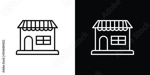 Marketplace icon in black. flat graphic vector icon