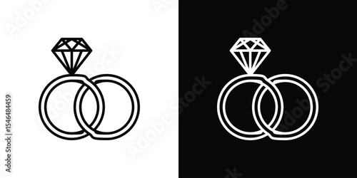 Marriage icon in black. flat graphic vector icon