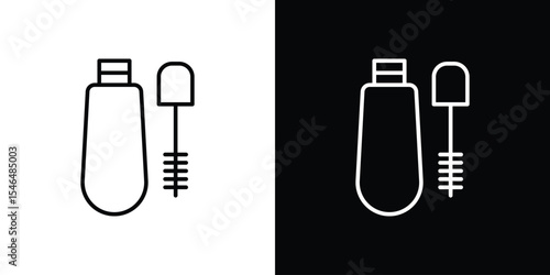 Mascara brush icon in black. flat graphic vector icon