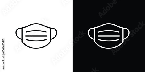 Mask icon in black. flat graphic vector icon
