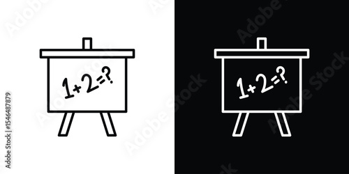 Math class icon in black. flat graphic vector icon