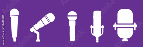 Microphone icon. Solid icon that can be applied anywhere, simple, pixel perfect and modern style
