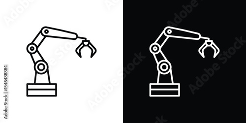 Mechanical arm icon in black. flat graphic vector icon