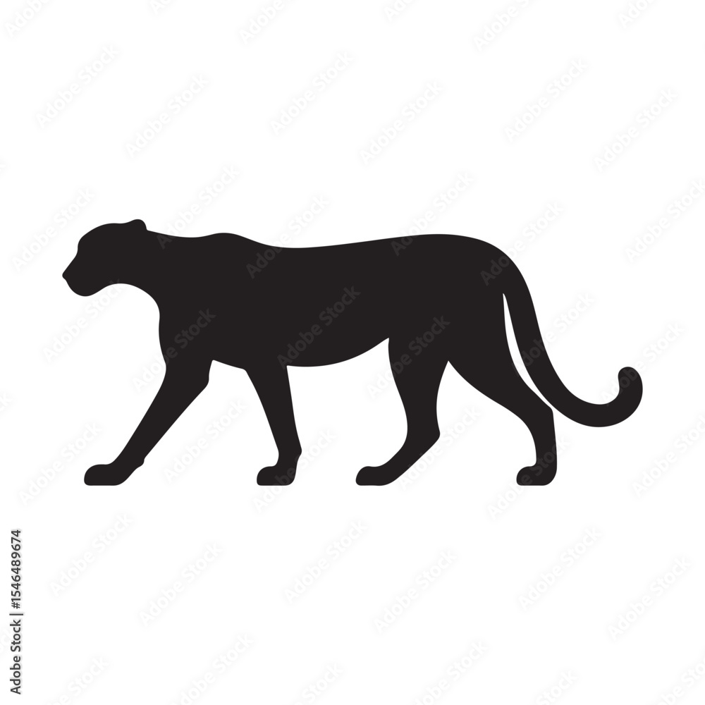 Obraz premium Cheetah silhouette vector art. Cheetah illustration on white background.
