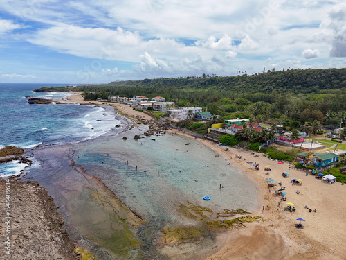 Photography Homes and vacation rentals along Montones Beach near Isabela on the northwest side of the island of Puerto Rico in the Caribbean