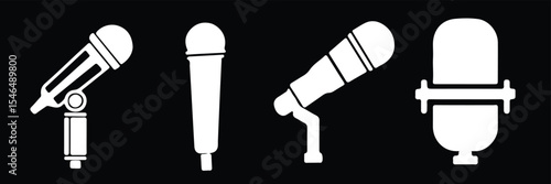 Microphone icon. Solid icon that can be applied anywhere, simple, pixel perfect and modern style
