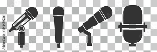 Microphone icon. Solid icon that can be applied anywhere, simple, pixel perfect and modern style
