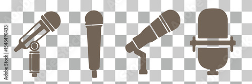Microphone icon. Solid icon that can be applied anywhere, simple, pixel perfect and modern style
