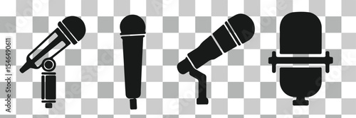 Microphone icon. Solid icon that can be applied anywhere, simple, pixel perfect and modern style
