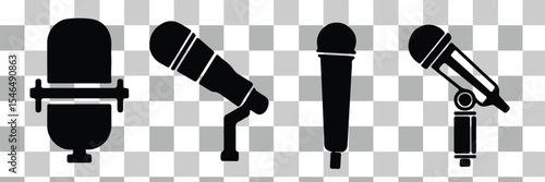 Microphone icon. Solid icon that can be applied anywhere, simple, pixel perfect and modern style
