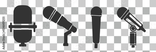 Microphone icon. Solid icon that can be applied anywhere, simple, pixel perfect and modern style
