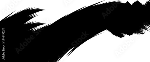 Abstract Black Ink Brush Stroke, Grunge Texture, Spiky Design