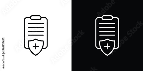 Medical insurance icon in black. flat graphic vector icon