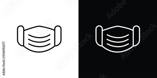 Medical mask icon in black. flat graphic vector icon