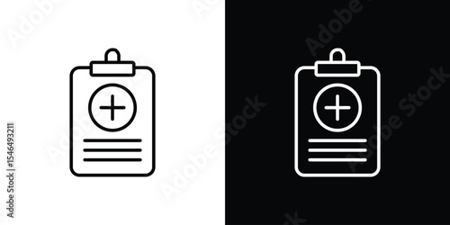 Medical report icon in black. flat graphic vector icon