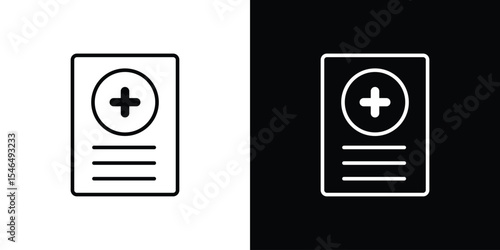 Medical report icon in black. flat graphic vector icon