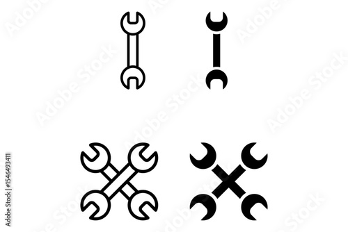 Wrench icon Isolated flat vector in outline icon set eps 10