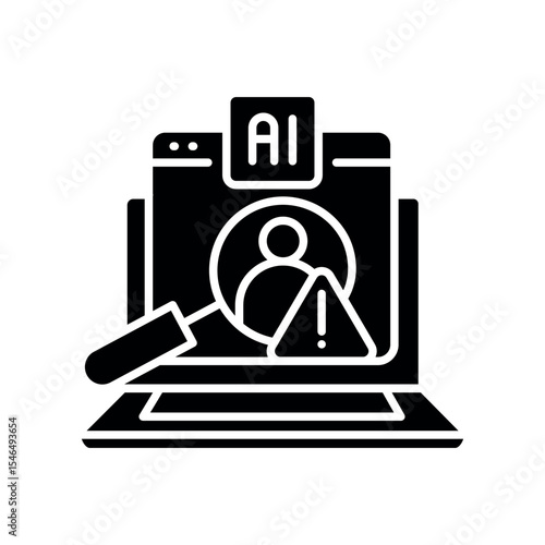 Fraud detection black flat icon for digital and print projects.