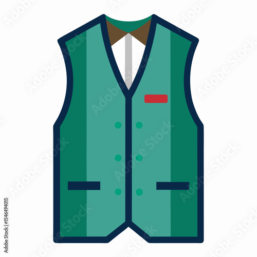 Minimal Vest Vector Illustration on White Background