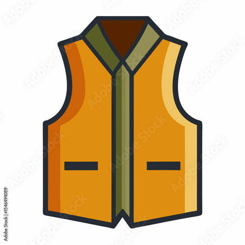 Minimal Vest Vector Illustration on White Background