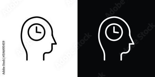 Memory recall icon in black. flat graphic vector icon