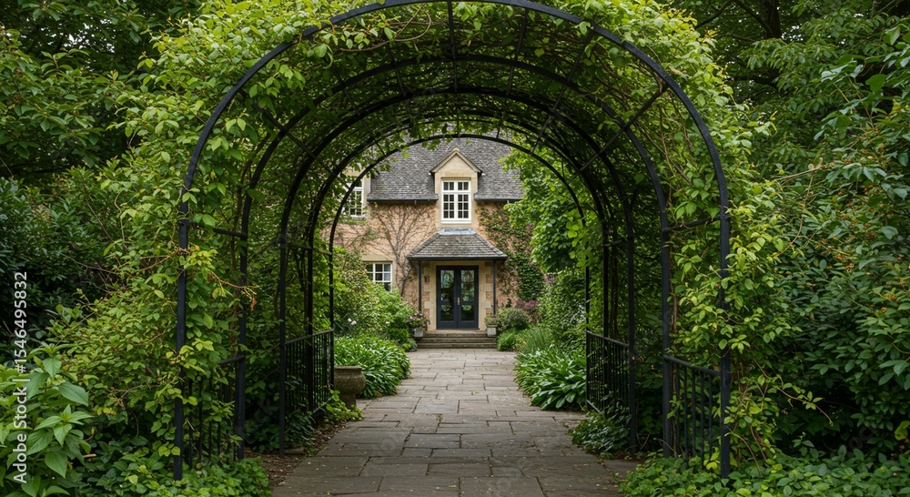 Fototapeta premium Garden path to charming cottage