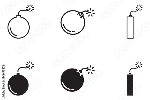  Bomb icon set, explosive icon. explosive device. Flat design style. bomb icon vector illustration isolated on white background, bomb icon eps. bomb icon graphic design vector symbol.