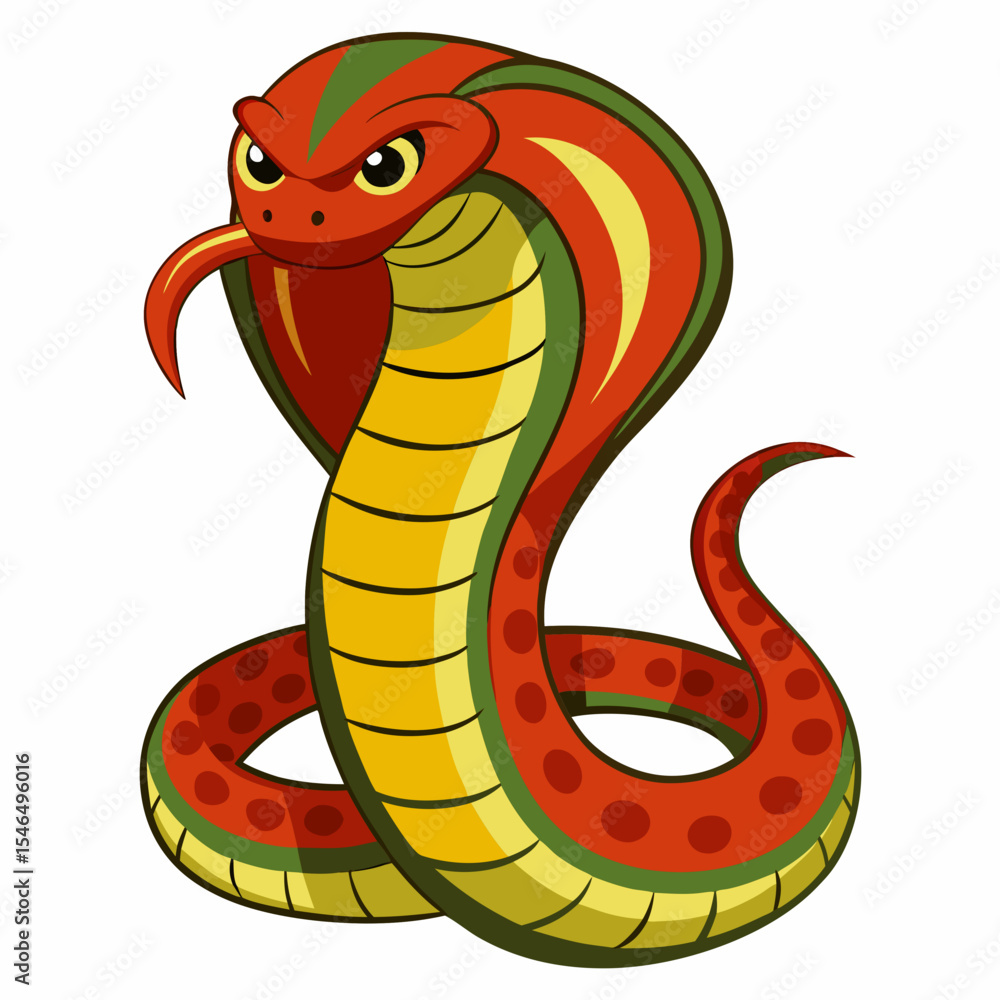 Fototapeta premium illustration of a cartoon snake on white background