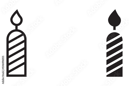Candle Flame Icon set. Vector Illustration. Eps 10	